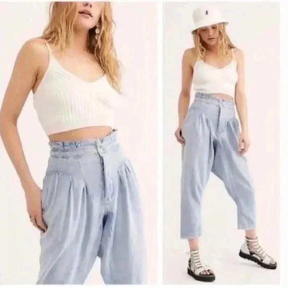 We the free  drop crotch Mover and Shaker baggy slouchy harem pants button fly - Picture 1 of 8